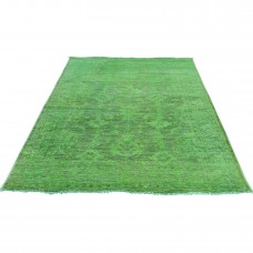 Bungalow Rose One-of-a-Kind Keeso Cast Overdyed Hand-Knotted Green Area Rug BGLS1376